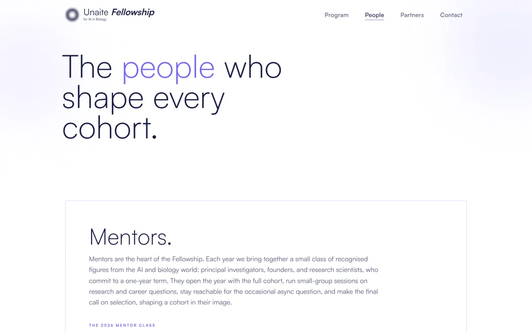 Unaite Fellowship, Mentors and cohort, desktop