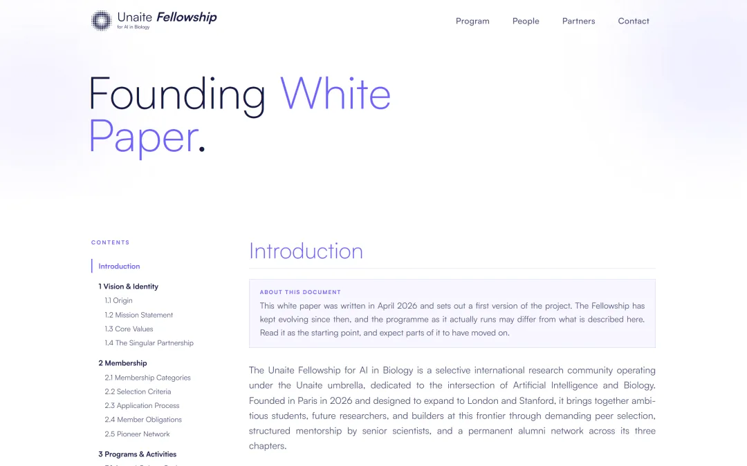 Unaite Fellowship, White paper, desktop